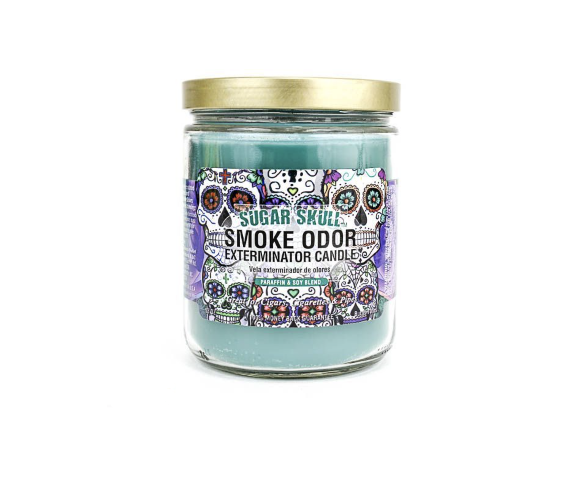 smoke-odor-exterminator-sugar-skull-duftkerze-13oz-herrenduft image 1