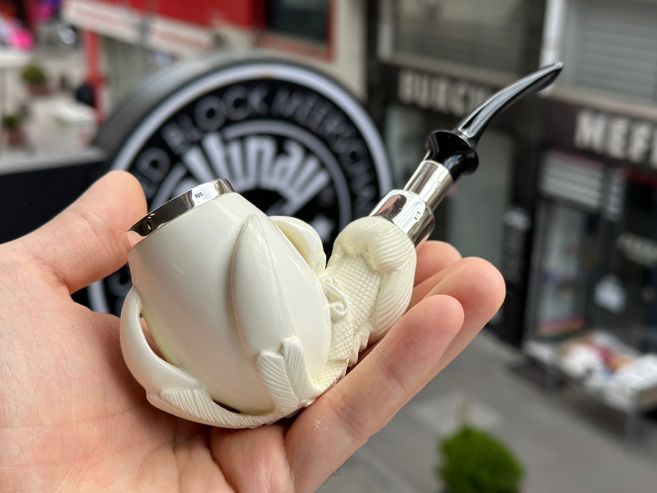 altinay-eagle-s-claw-top-silver-claw-spigot-meerschaumpfeife-silber image 3