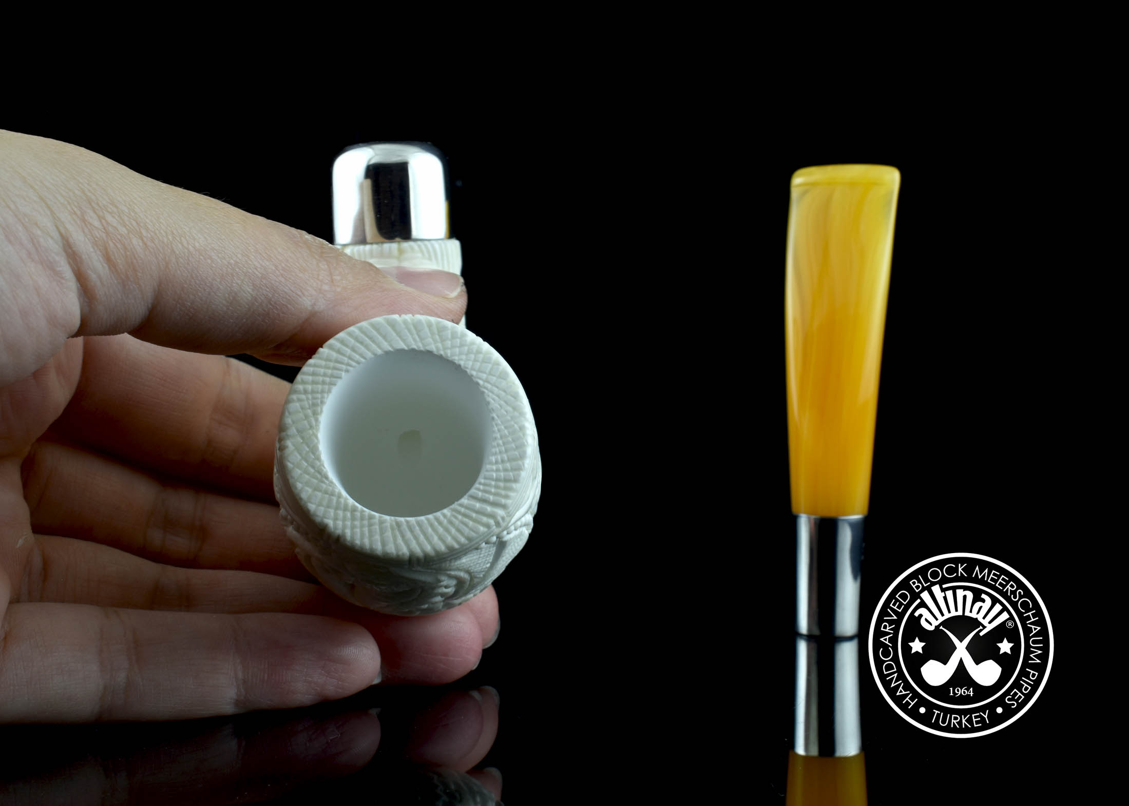 altinay-spigot-billiard-52242-meerschaumpfeife-drachenmotiv-silber image 3