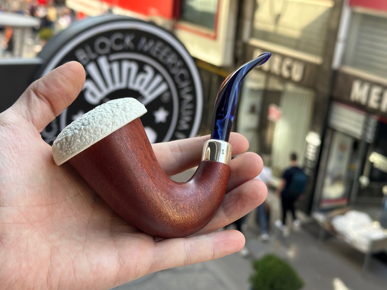 altinay-calabash-mahagoni-meerschaumpfeife-silber-army image 5