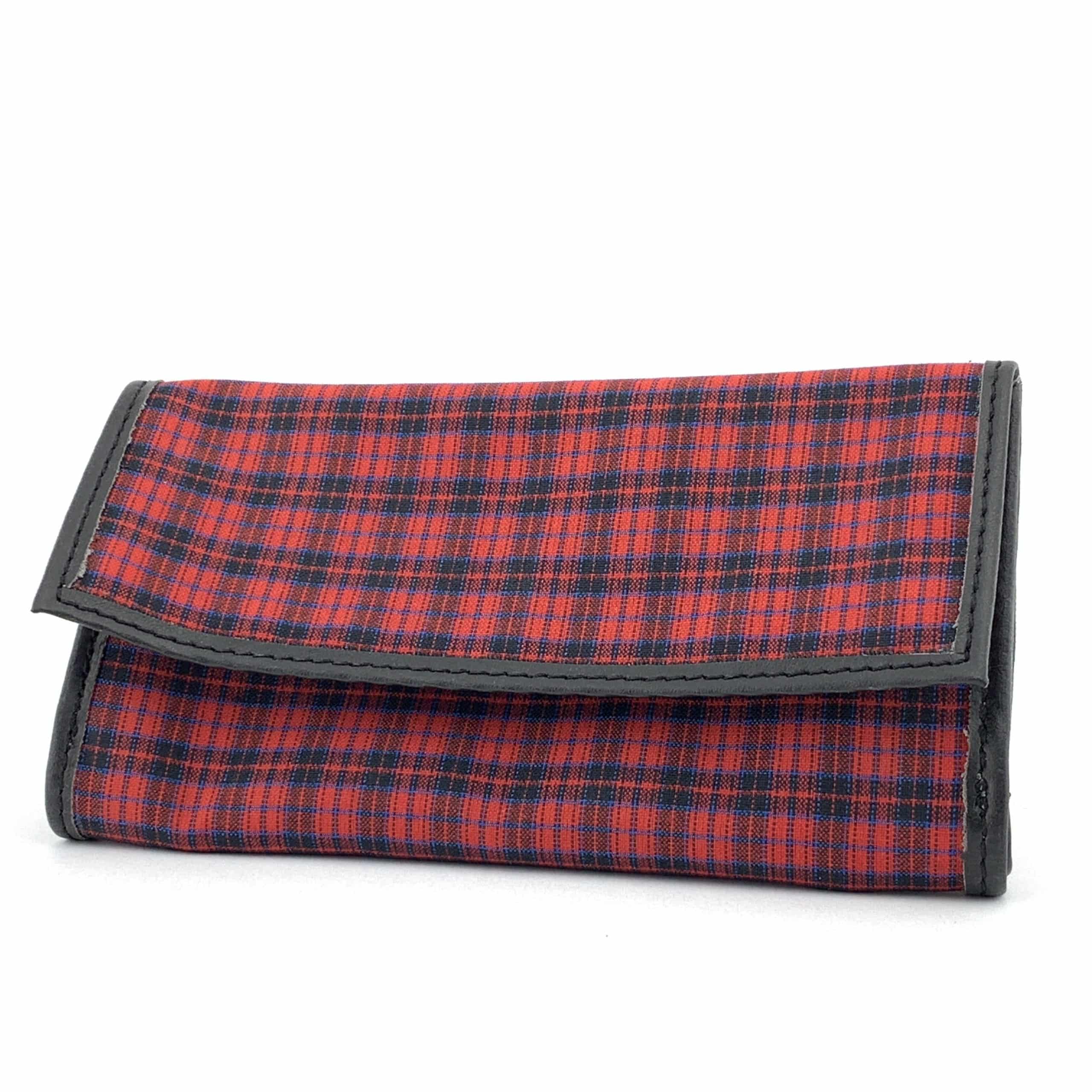 castleford-tabakbeutel-roll-up-rot-kariert-vintage-tabaktasche image 1