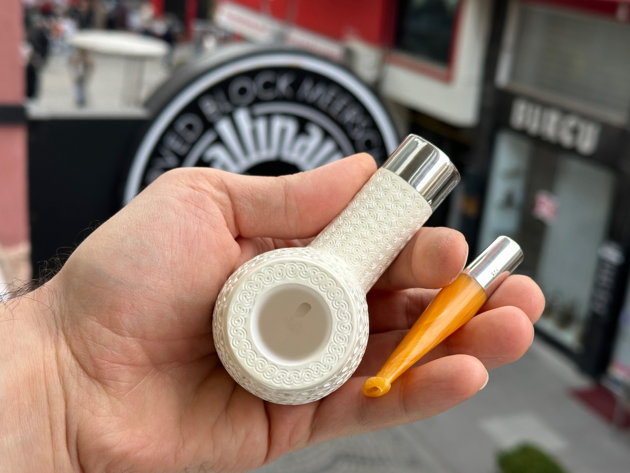 altinay-spigot-billiard-meerschaumpfeife-silber-tabakpfeife-glatt image 7