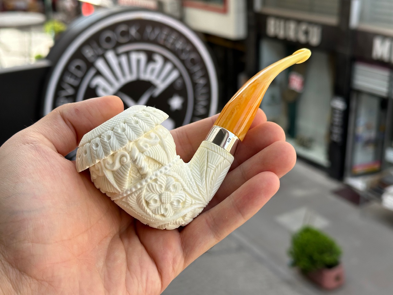 altinay-calabash-meerschaumpfeife-silberring image 1