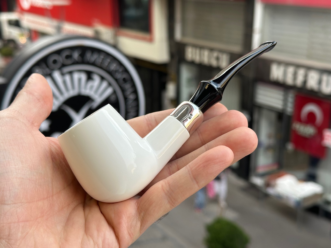 altinay-spigot-billiard-pfeife-silber-army-meerschaum image 1