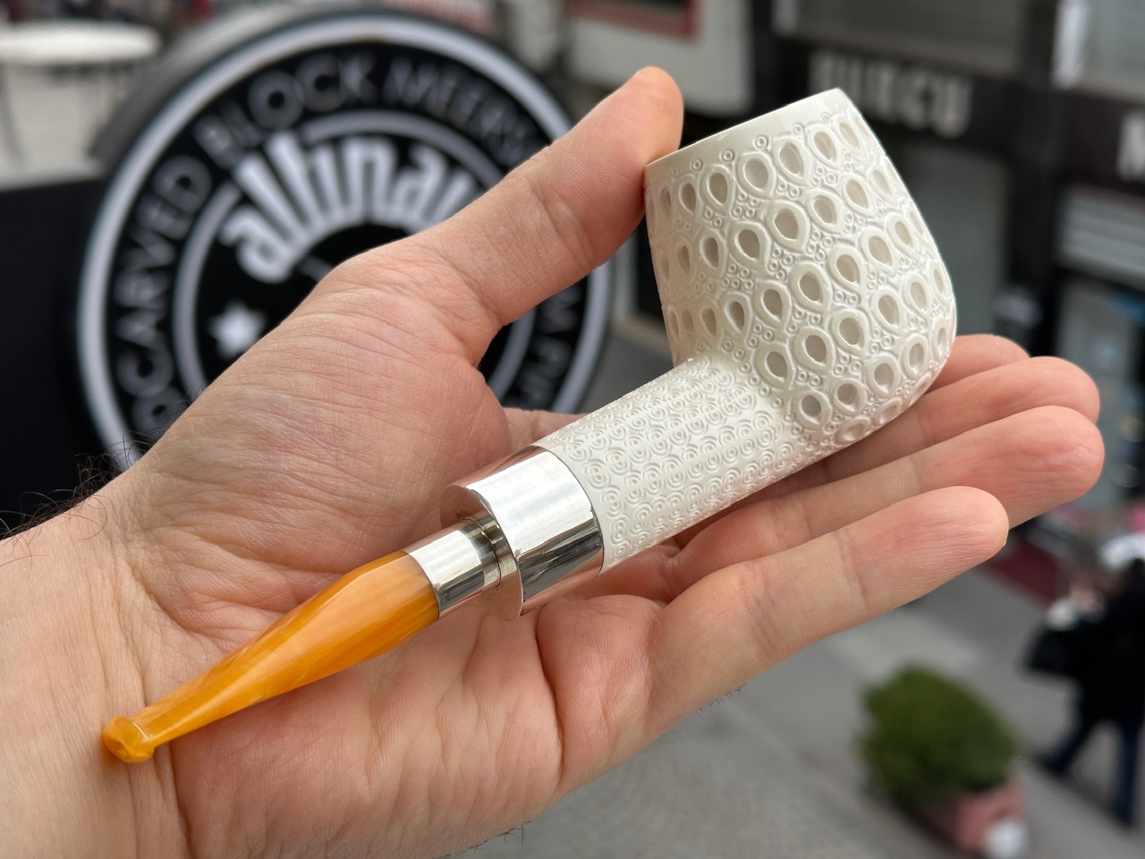 altinay-spigot-billiard-meerschaumpfeife-silber-tabakpfeife-glatt image 2