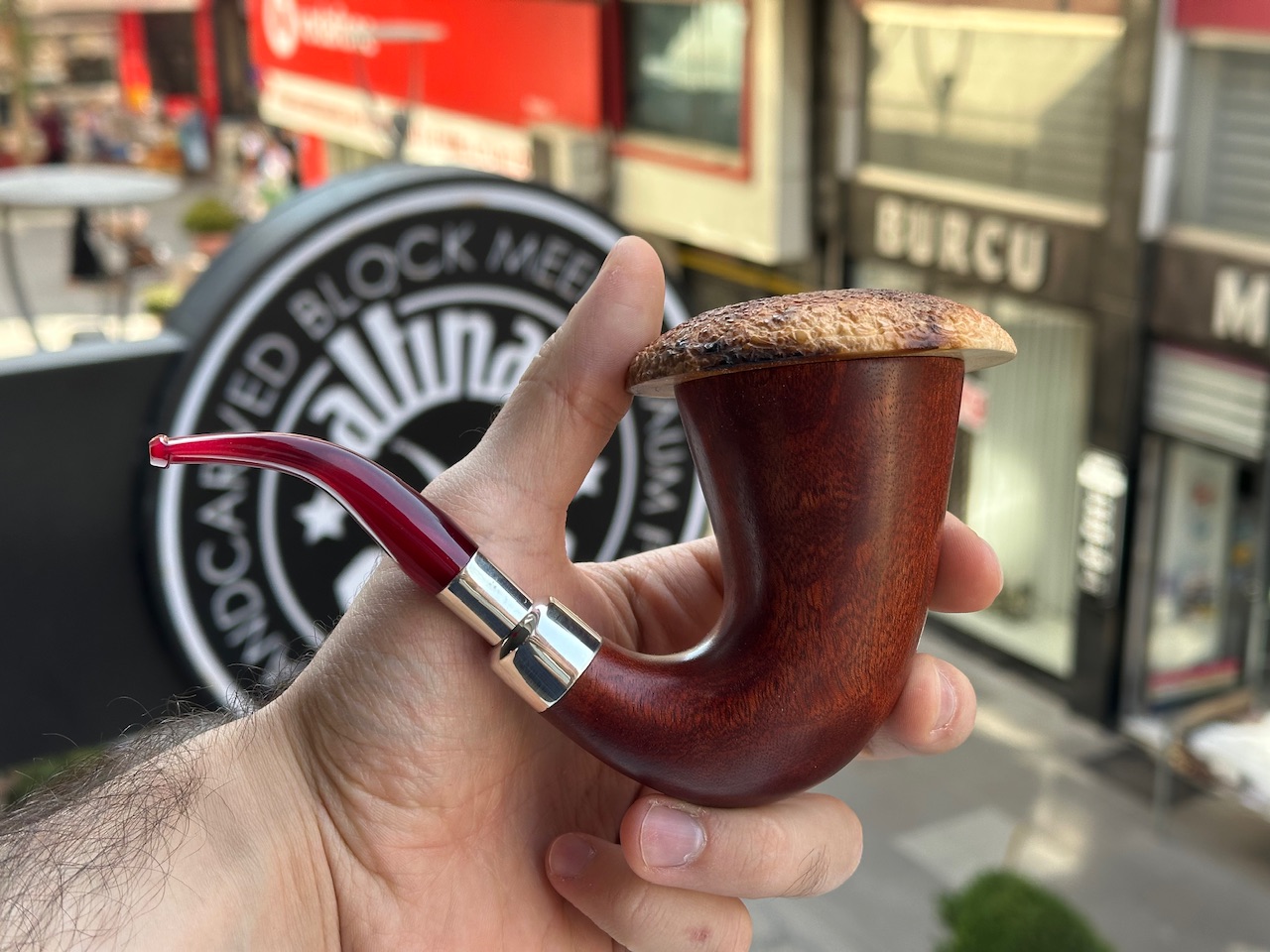 altinay-calabash-mahogany-silber-spigot-tabakpfeife-meerschaum-2 image 3