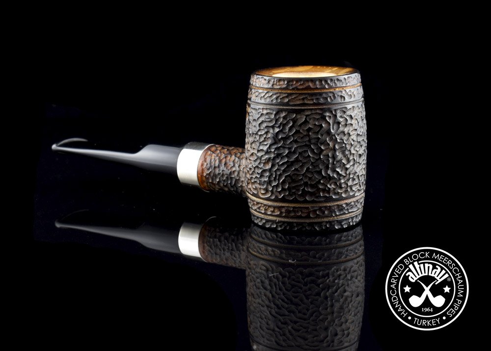 altinay-black-barrel-30098-tabakpfeife-meerschaum-silberband image 3