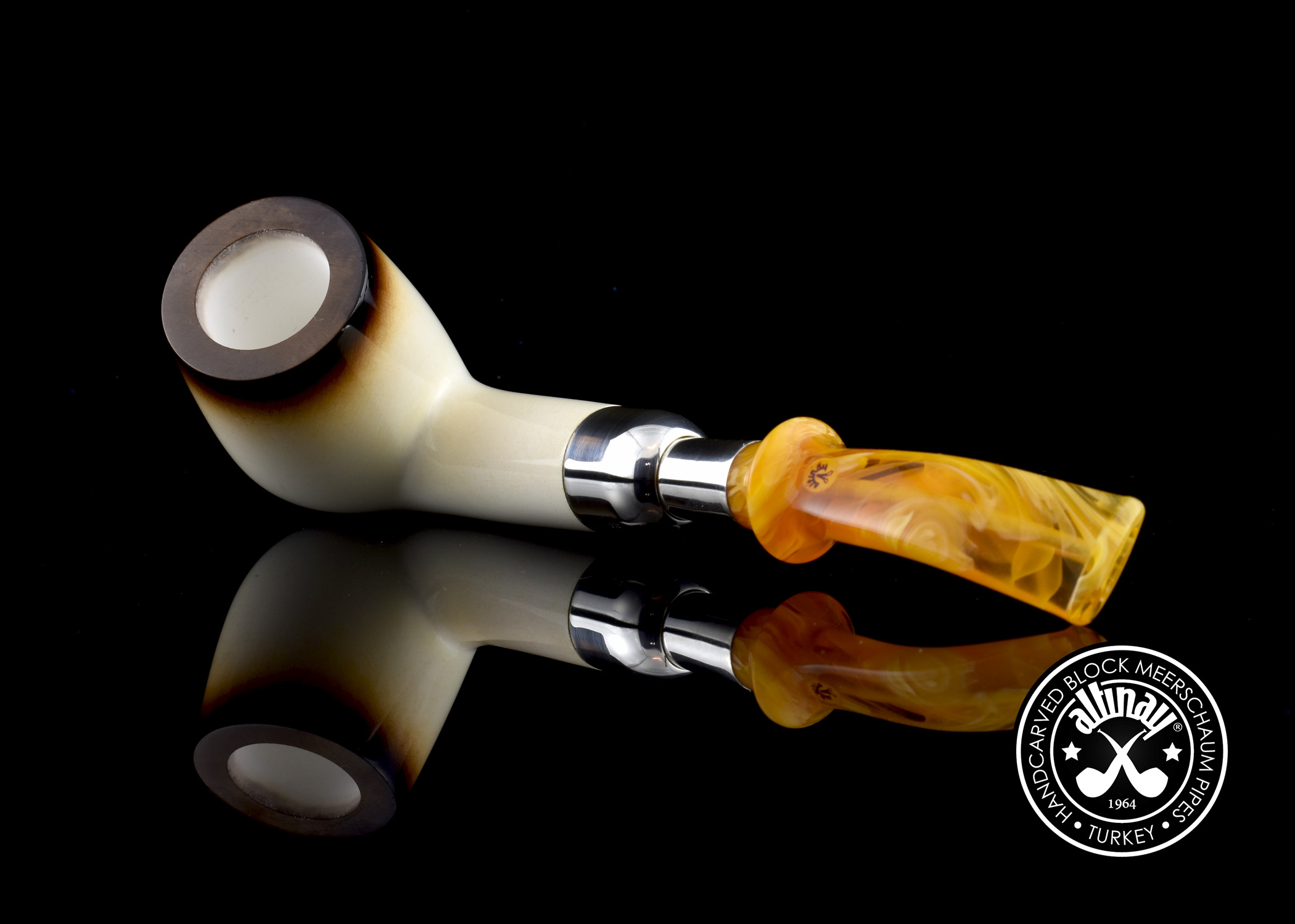 altinay-lee-van-cleef-bent-billiard-meerschaumpfeife-silber-spigot image 4