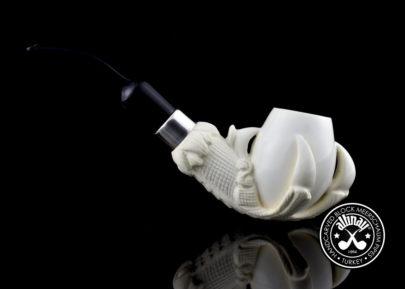 altinay-eagle-s-claw-kralle-meerschaumpfeife-silberband image 4
