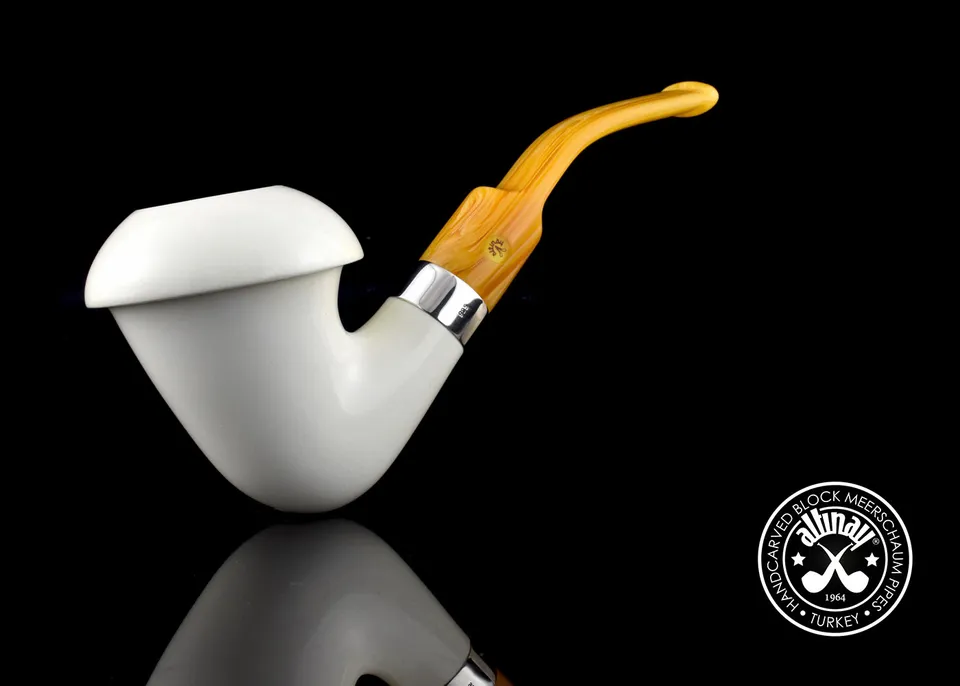 altinay-calabash-meerschaumpfeife-silberband-gebogen image 1