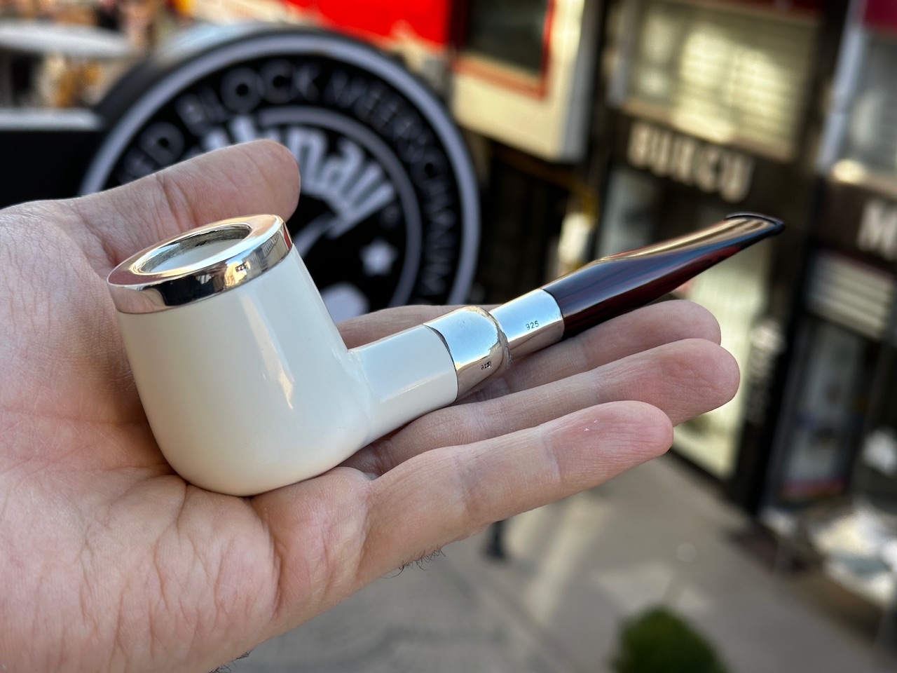 altinay-spigot-top-silver-billiard-meerschaumpfeife image 1
