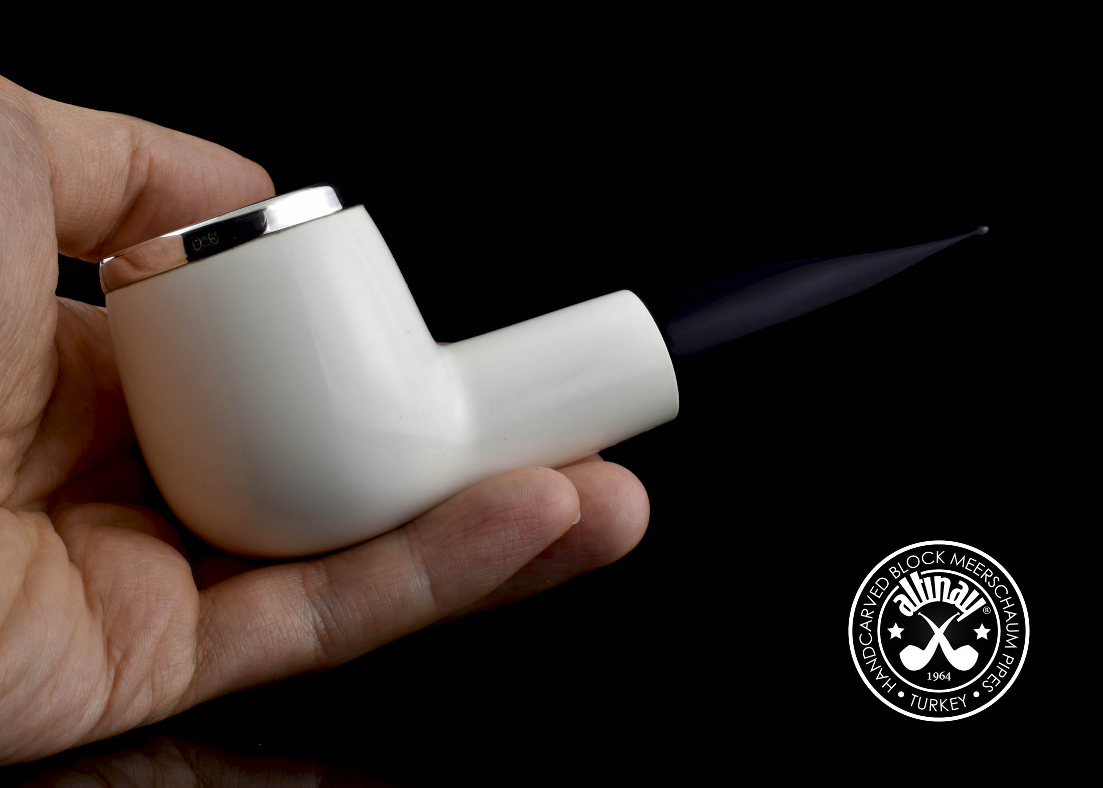 altinay-classic-chubby-billiard-meerschaumpfeife-silber image 2