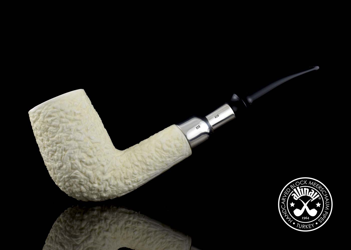 altinay-spigot-meerschaumpfeife-billiard-army-silber image 3
