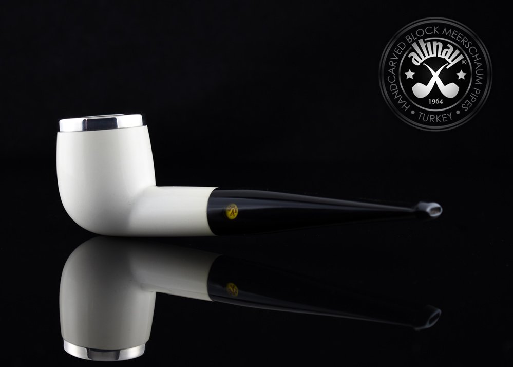 altinay-classic-pot-meerschaumpfeife-silber-kurze-tabakpfeife image 2