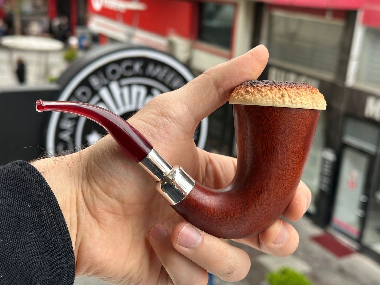 altinay-calabash-mahagoni-tabakpfeife-silber-meerschaum image 3