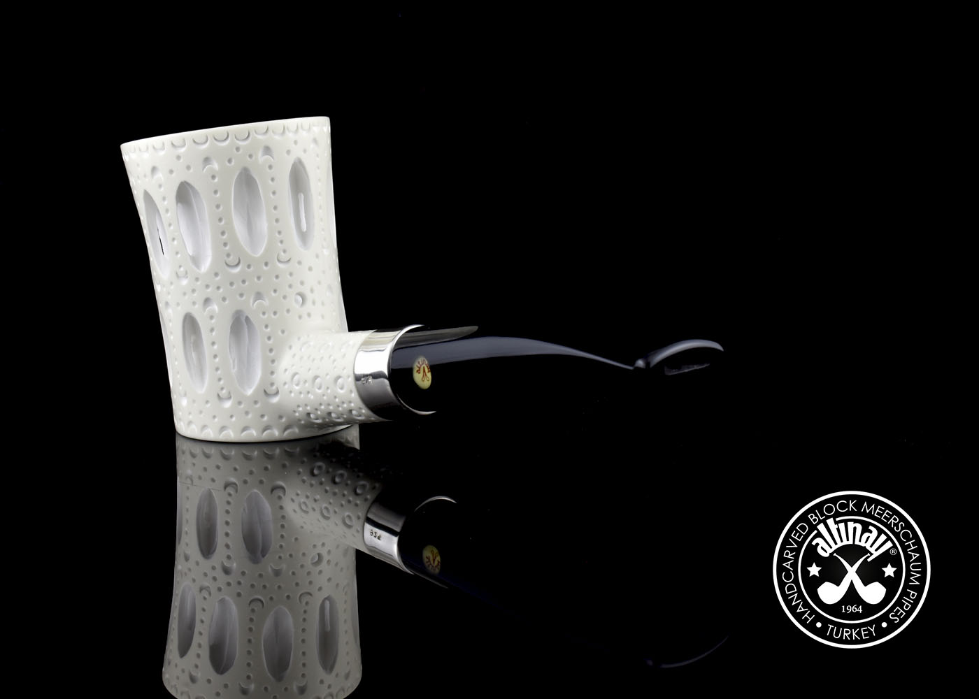 altinay-classic-latticed-poker-meerschaumpfeife-silberband image 5
