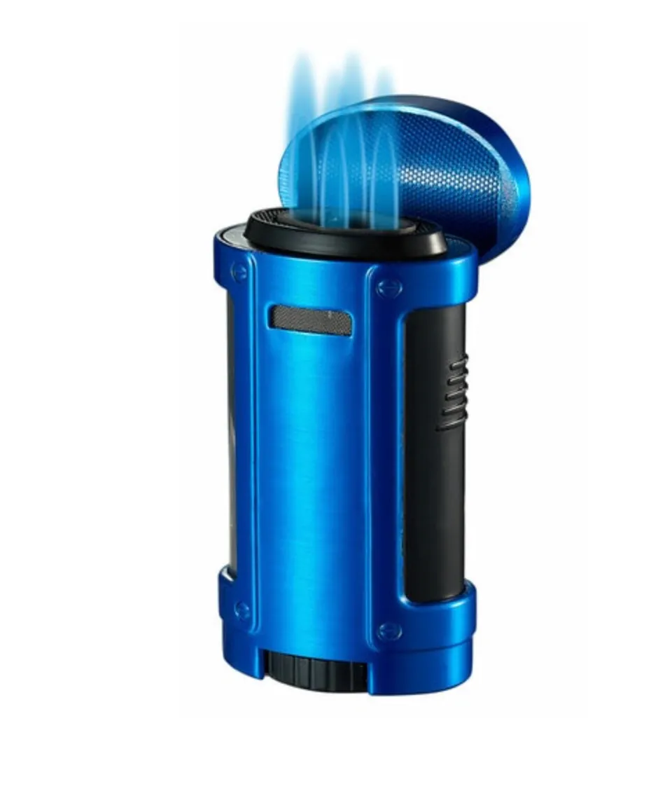visol-rhino-zigarrenfeuerzeug-quad-jet-blau-geb-rstet image 1
