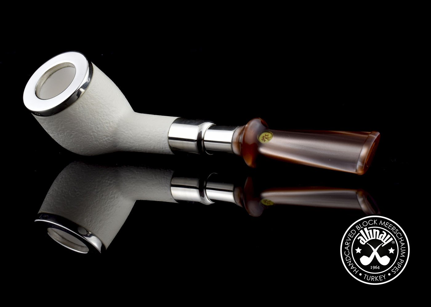 altinay-spigot-billiard-meerschaumpfeife-silber-top image 4