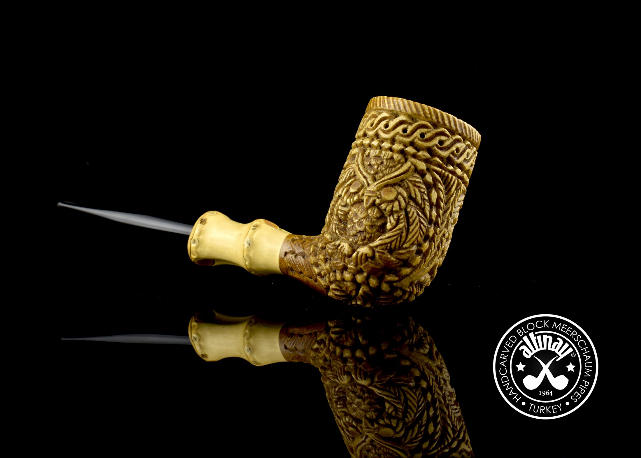 altinay-bamboo-billiard-meerschaumpfeife-eulenmotiv image 8