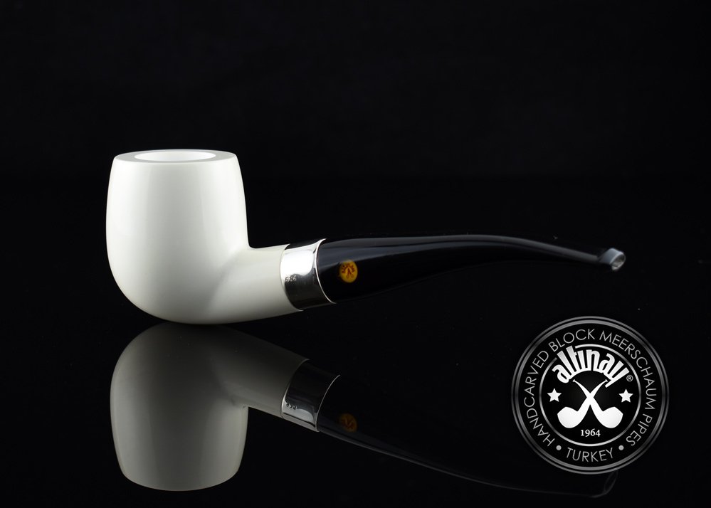 altinay-classic-half-bent-meerschaumpfeife-silberband image 5