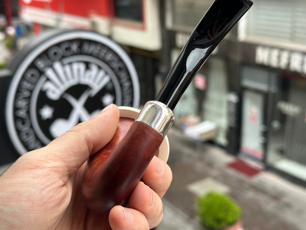 altinay-calabash-mahogany-pfeife-silber-army-meerschaum image 7
