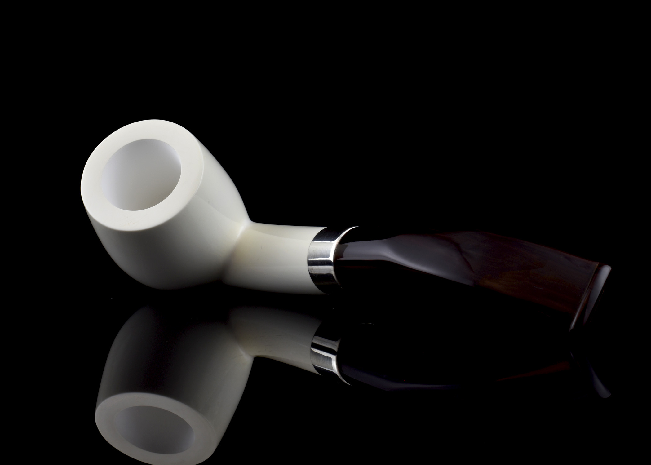 altinay-classic-bent-billiard-meerschaumpfeife-silberring image 5