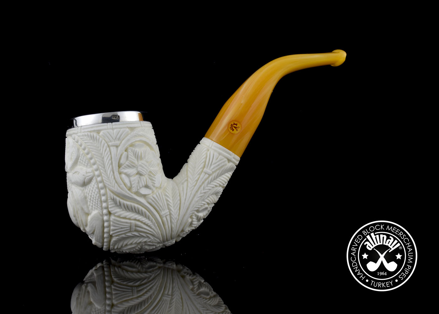 altinay-classic-bent-billiard-meerschaumpfeife-hirschmotiv image 2