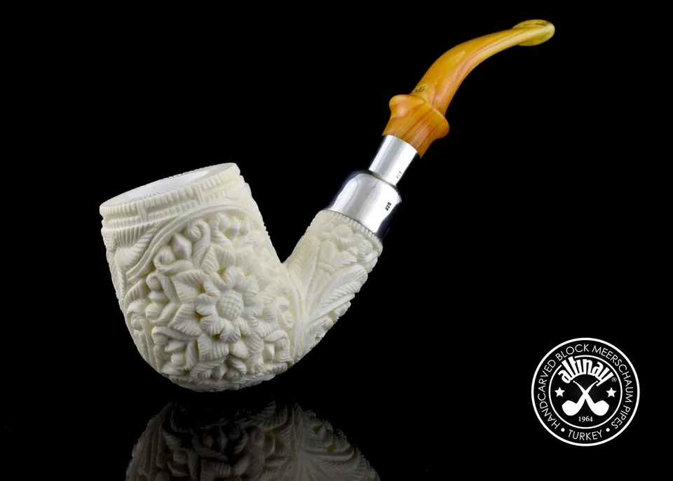 altinay-spigot-billiard-meerschaumpfeife-silber-7 image 1