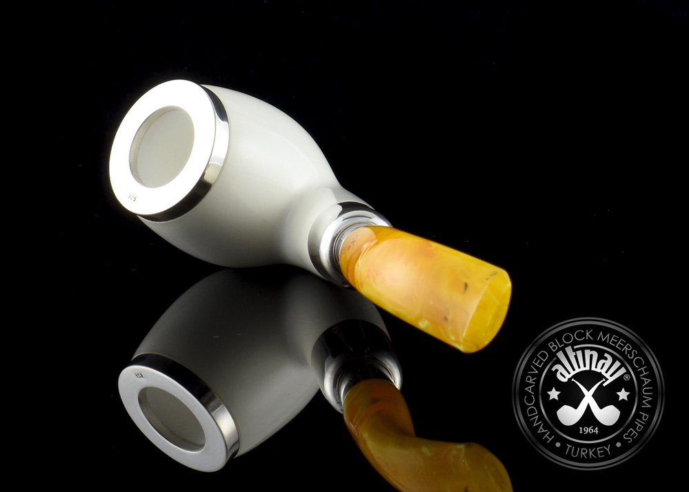 altinay-spigot-bent-billiard-meerschaumpfeife-silber-4 image 3