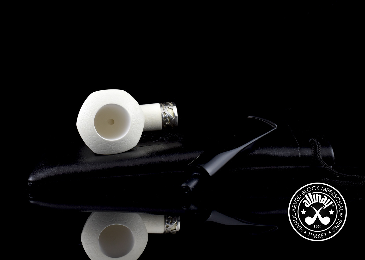 altinay-classic-panel-meerschaumpfeife-mit-silberband image 2