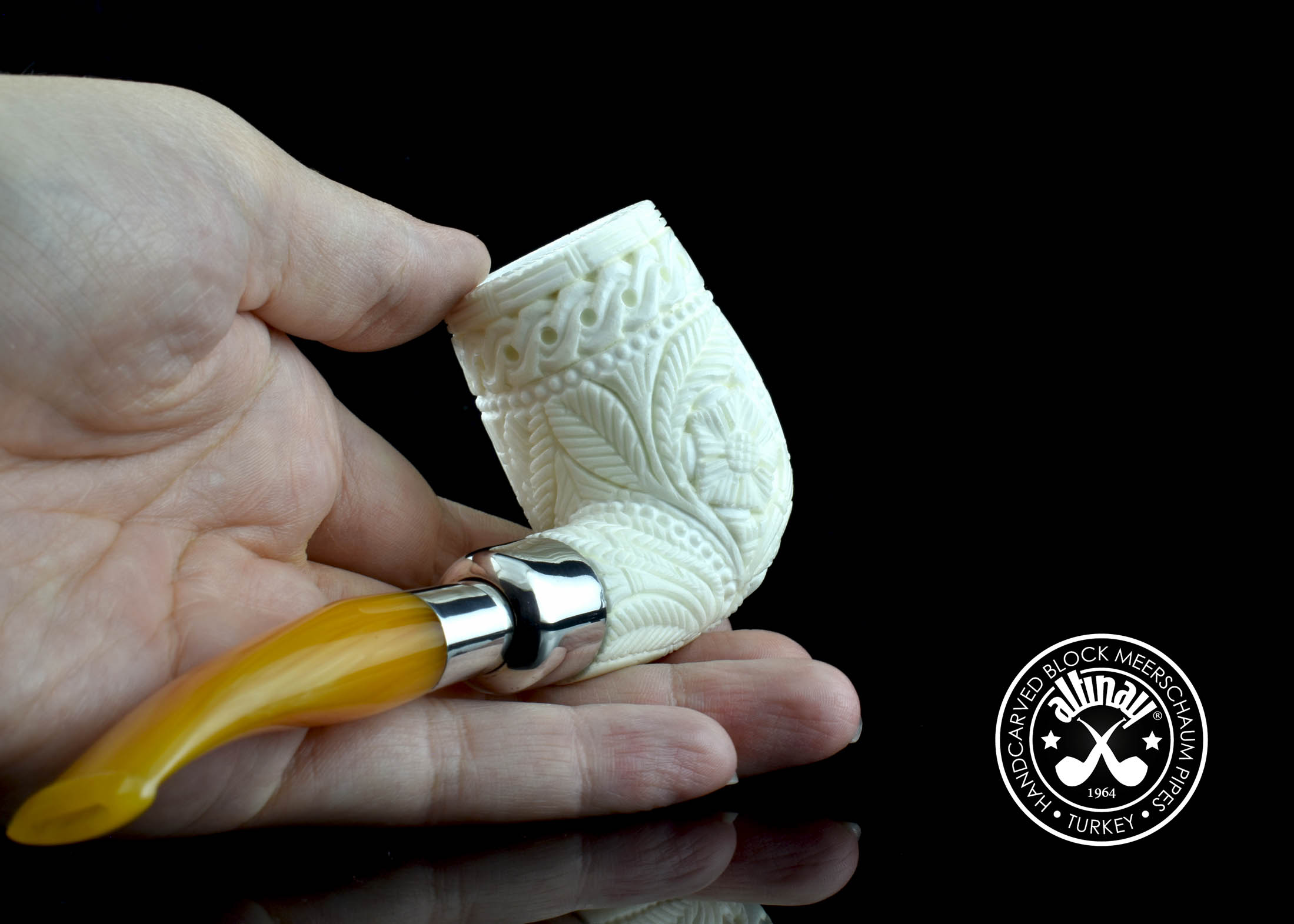 altinay-spigot-billiard-52242-meerschaumpfeife-drachenmotiv-silber image 7