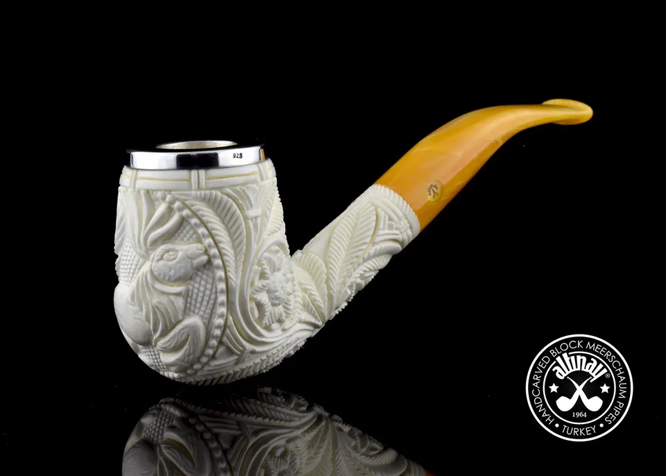 altinay-bent-billiard-meerschaumpfeife-hirschmotiv image 1