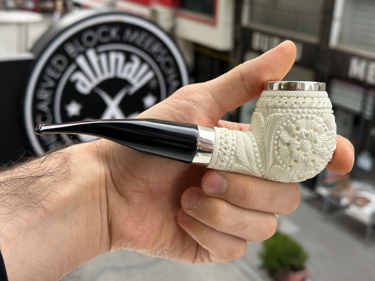 altinay-classic-apple-meerschaumpfeife-silberband image 3