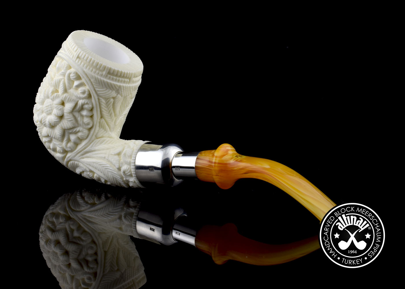 altinay-spigot-billiard-meerschaumpfeife-silber-7 image 6
