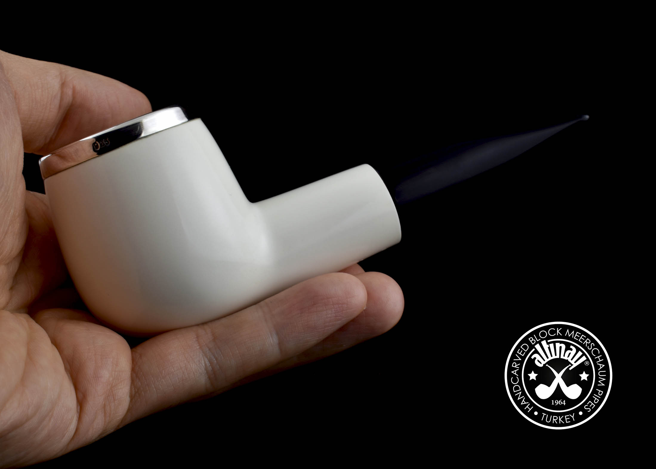 altinay-classic-chubby-billiard-meerschaumpfeife-silber image 3