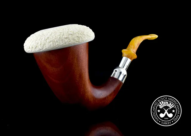 altinay-calabash-pfeife-okoume-silber-spigot-gro-meerschaum image 1