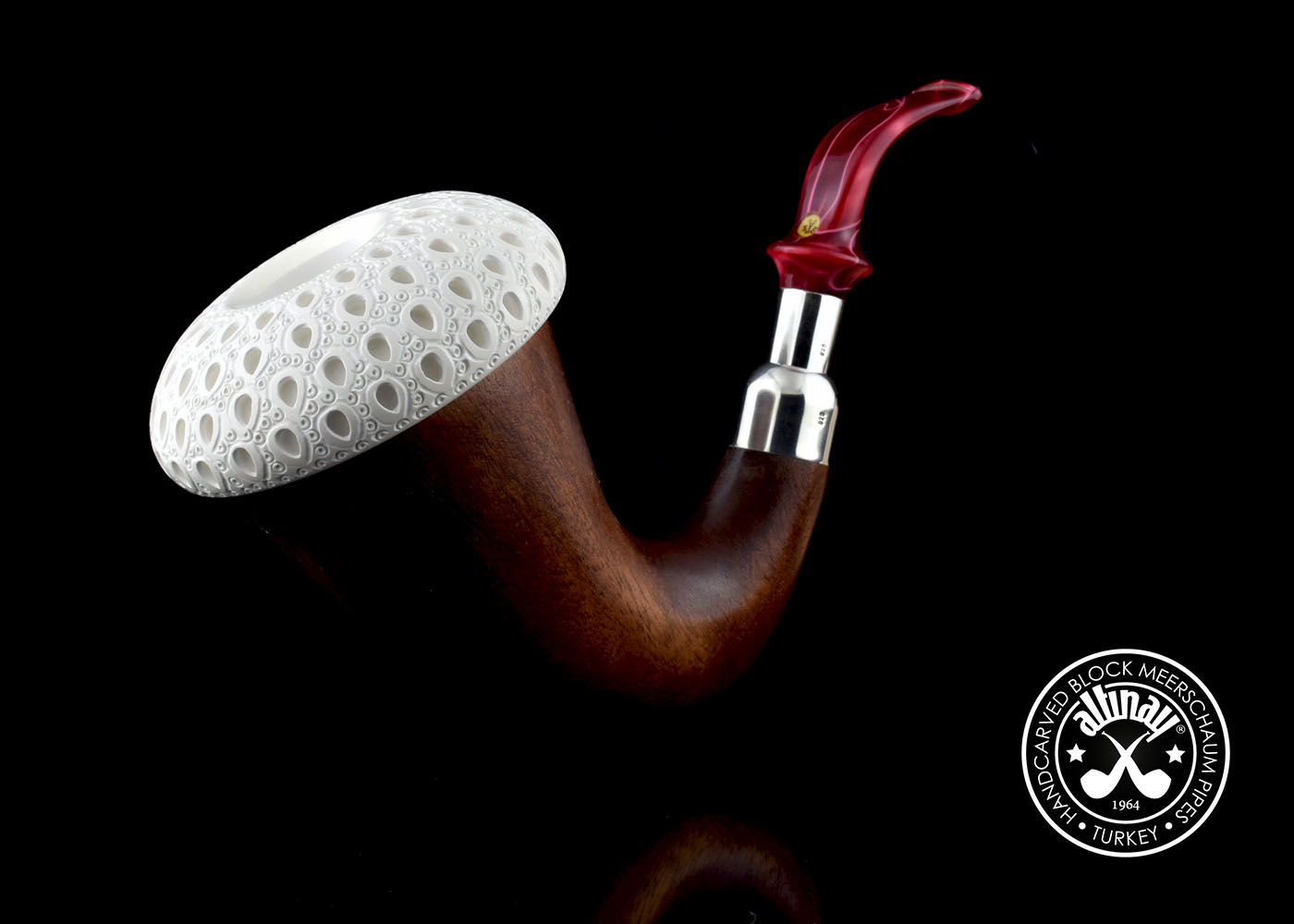 altinay-okoume-calabash-silver-spigot-meerschaumpfeife-large image 2