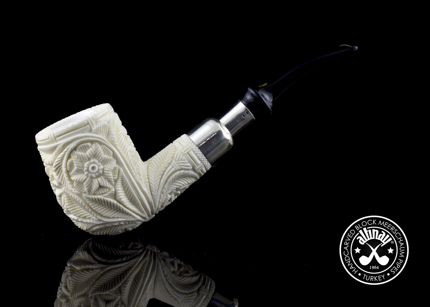 altinay-bent-billiard-silver-spigot-meerschaumpfeife image 3