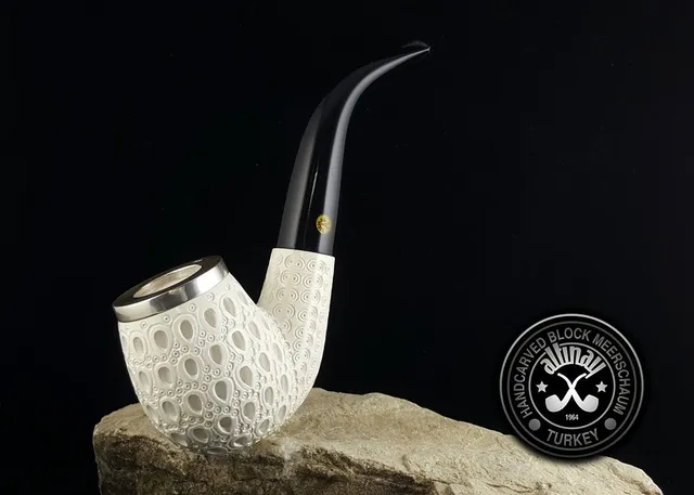altinay-classic-bent-meerschaumpfeife-silberkappe-etui image 1