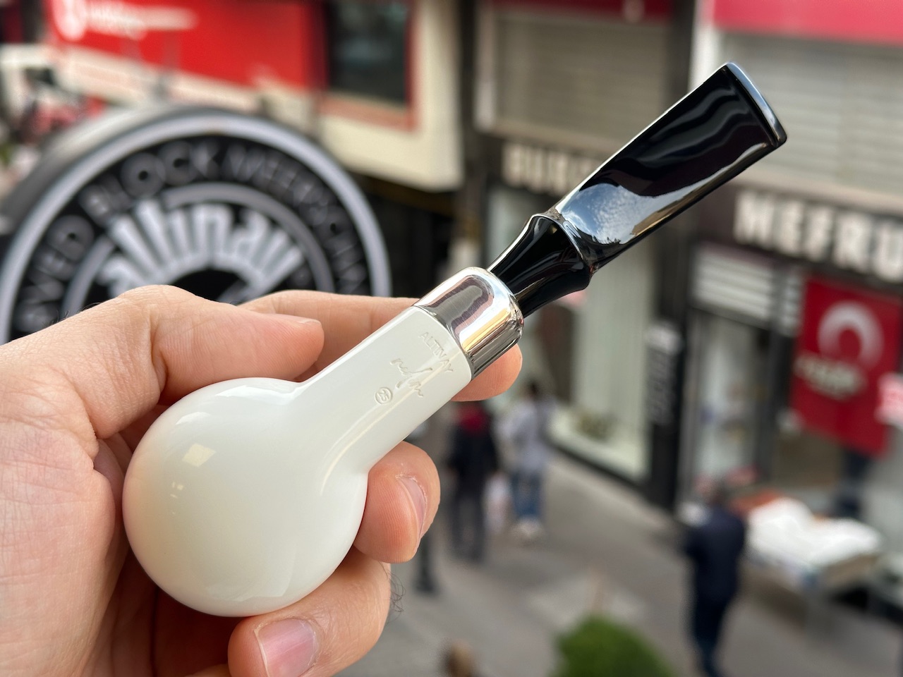 altinay-spigot-billiard-pfeife-silber-army-meerschaum image 7