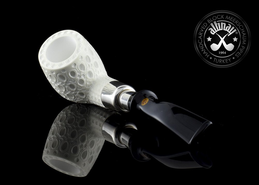 altinay-spigot-bent-meerschaumpfeife-acryl-silber image 4
