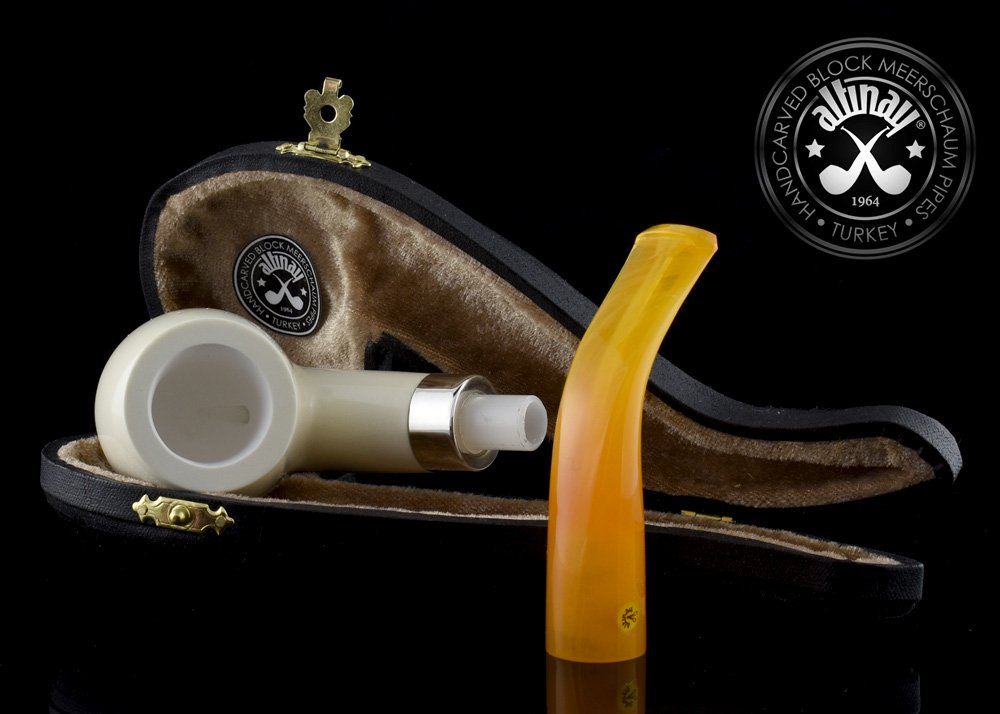 altinay-classic-bent-billiard-meerschaumpfeife-silberring-acryl image 4