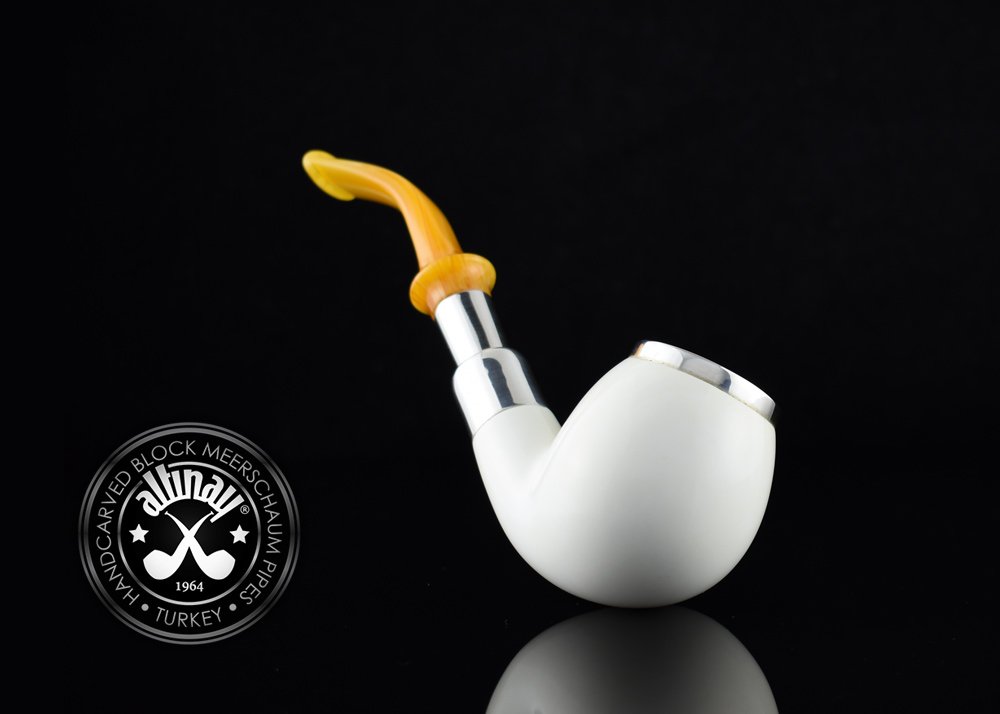 altinay-spigot-bent-silber-meerschaumpfeife-mit-cap image 5