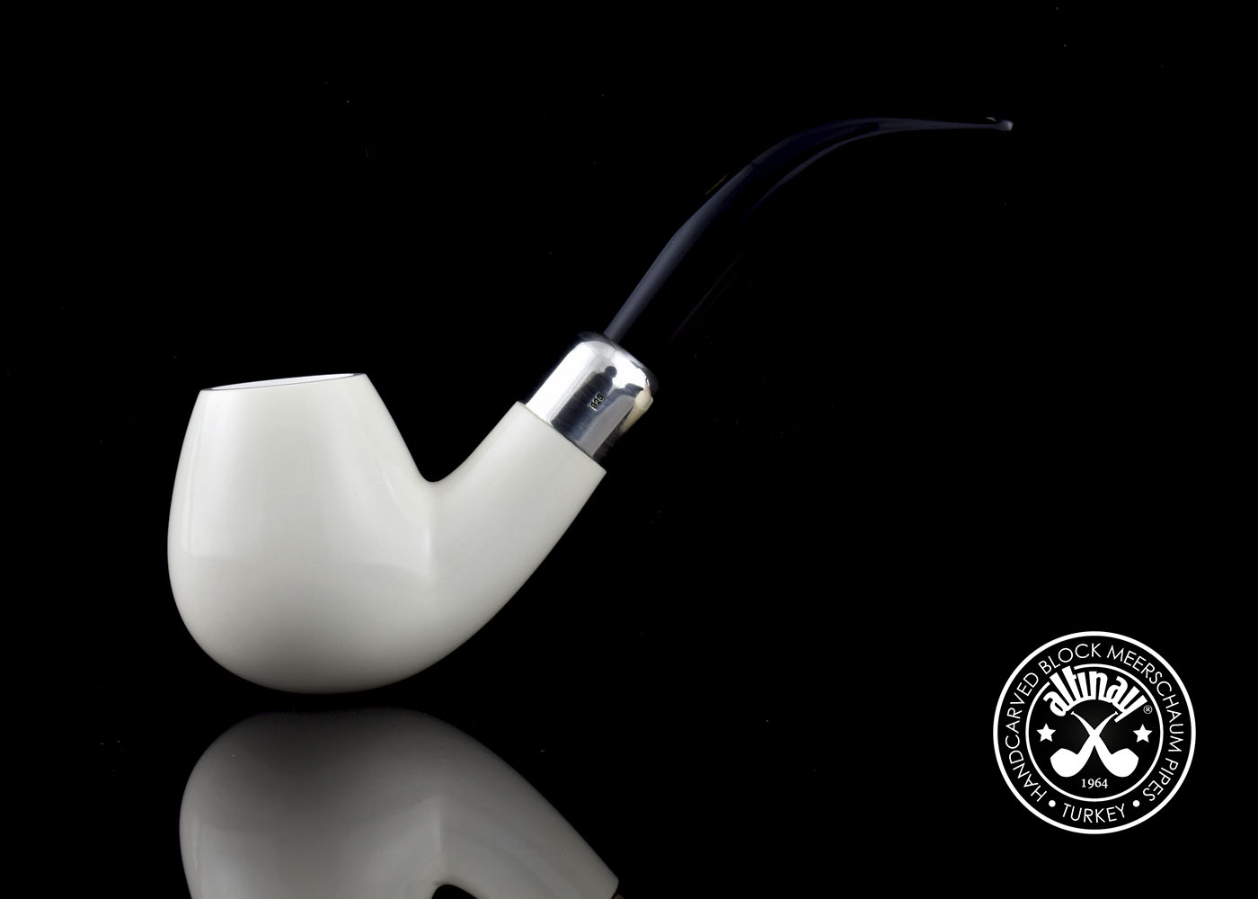 altinay-army-brandy-silber-meerschaumpfeife-gebogen image 2