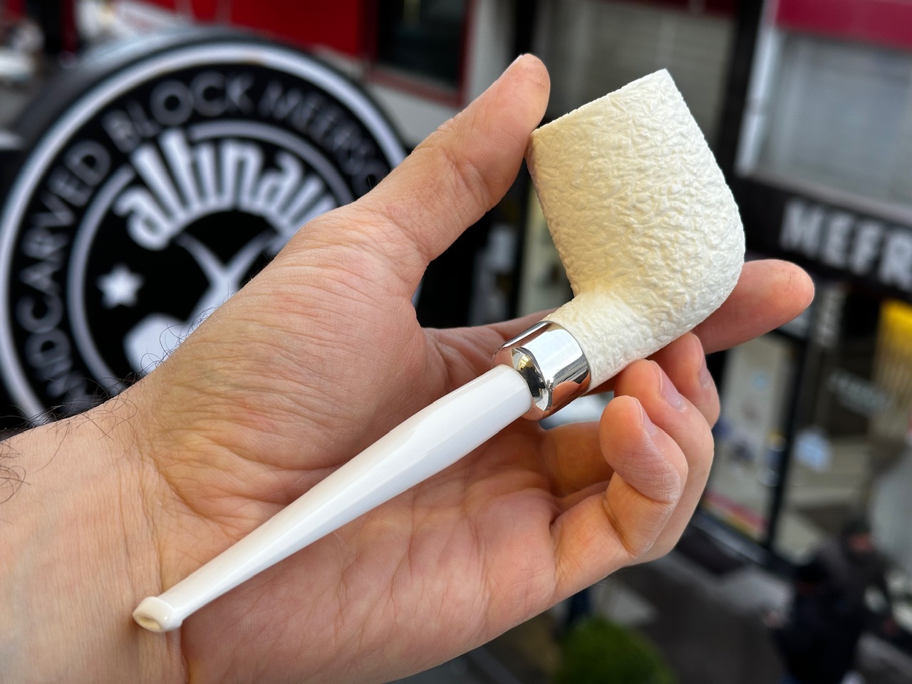 altinay-billiard-silver-army-meerschaumpfeife-silberring image 2