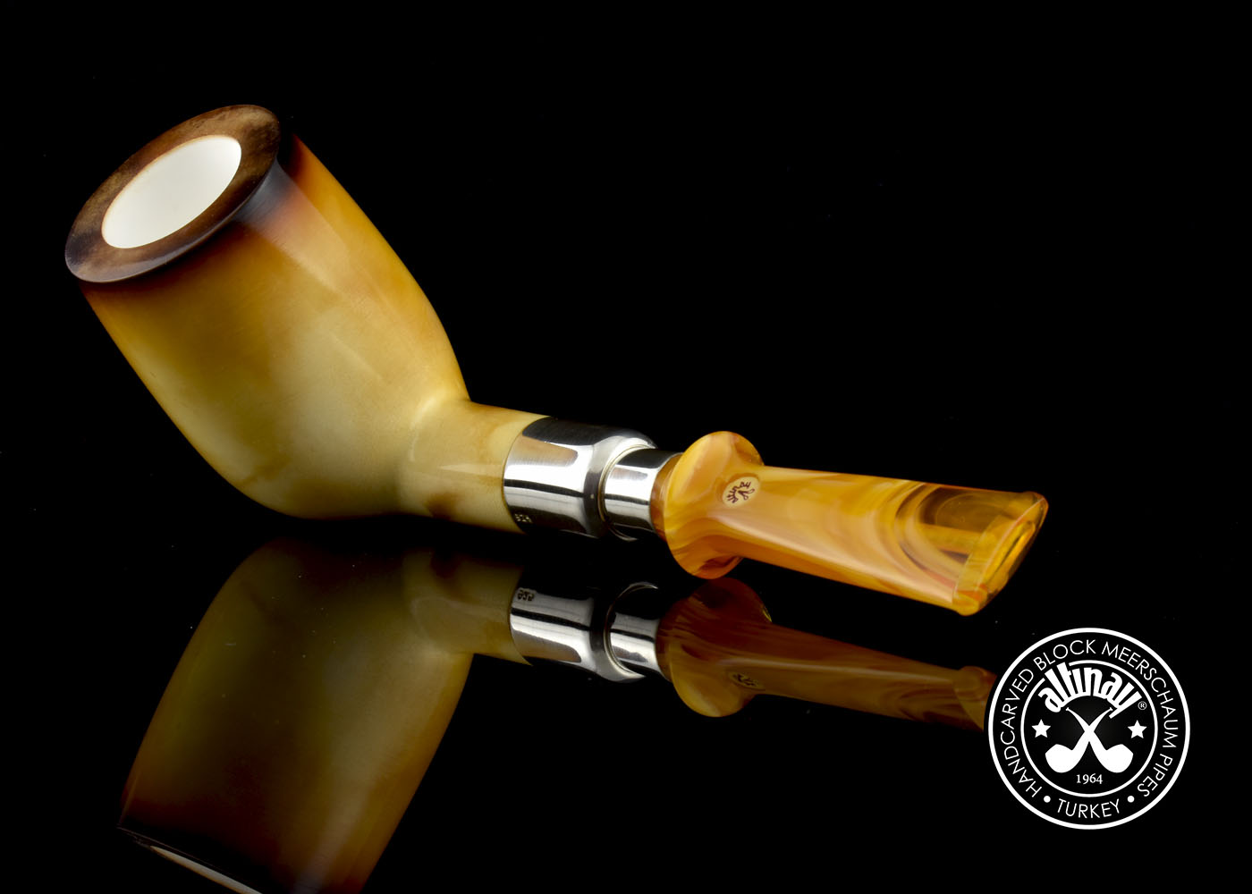 altinay-calcined-billiard-meerschaumpfeife-silber-spigot-wei image 6