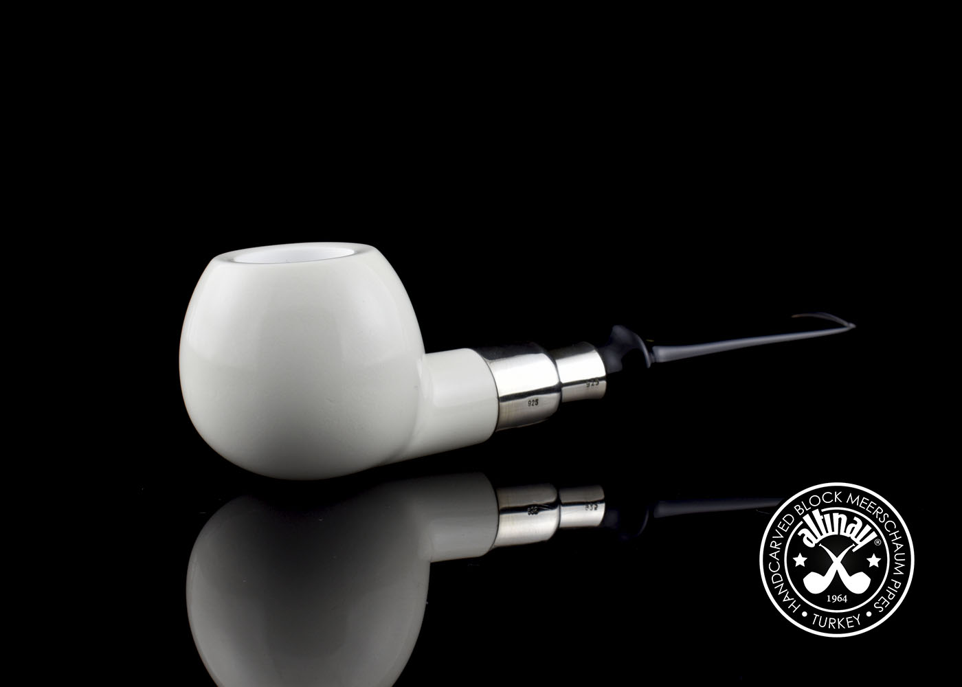 altinay-spigot-apple-meerschaumpfeife-silber-appleform image 1