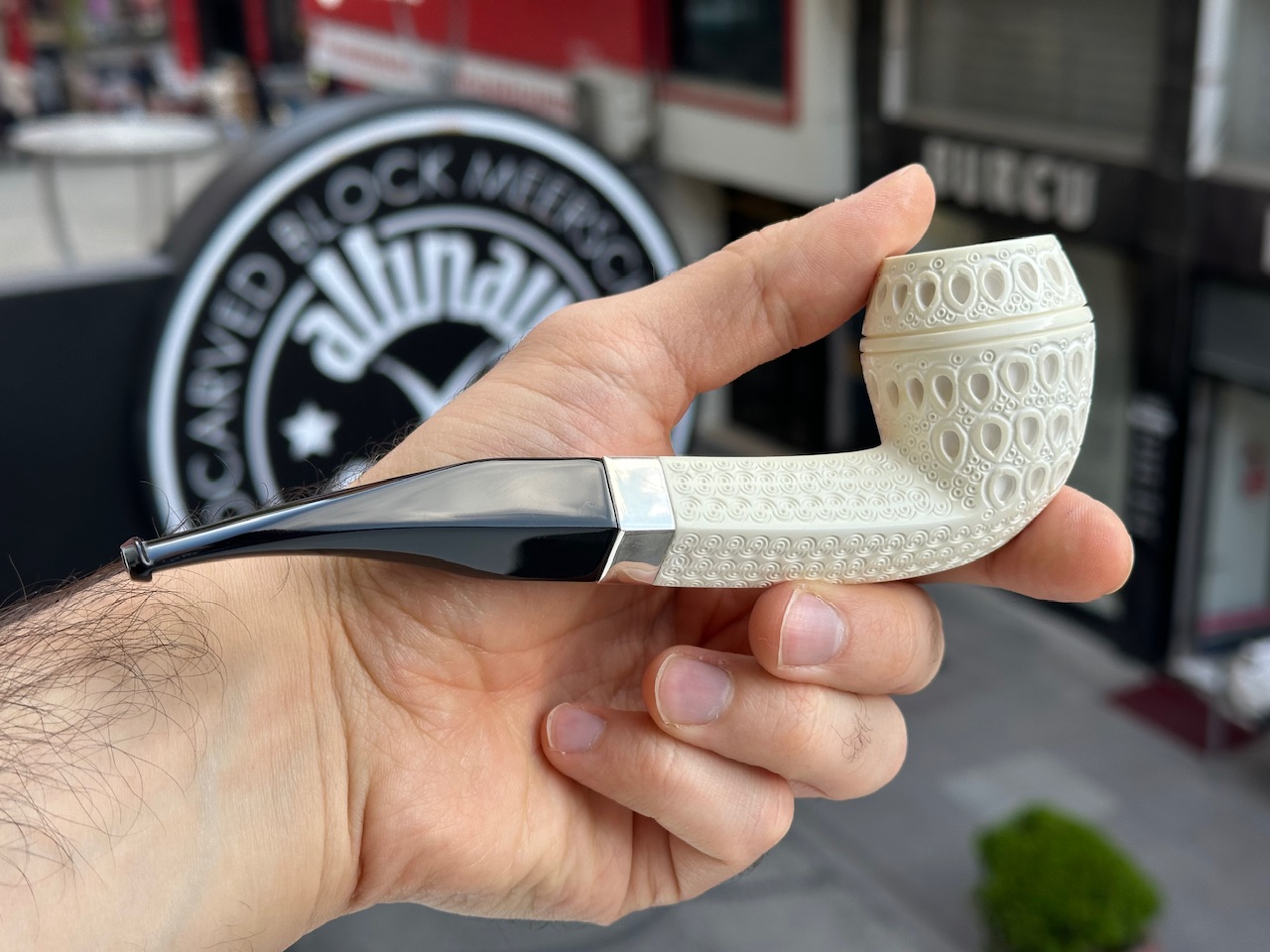 altinay-classic-bulldog-meerschaumpfeife-silberring-glatt image 3