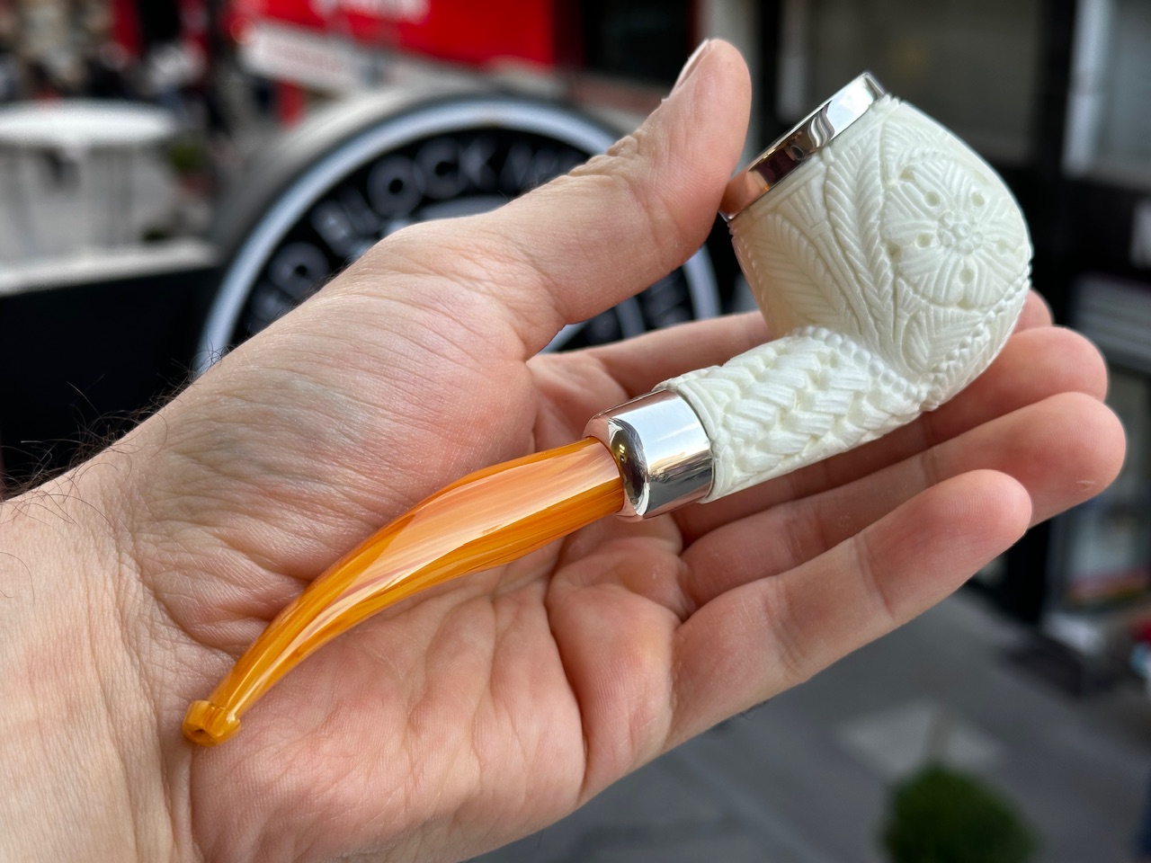 altinay-spigot-top-silver-apple-army-meerschaumpfeife-silberring image 2