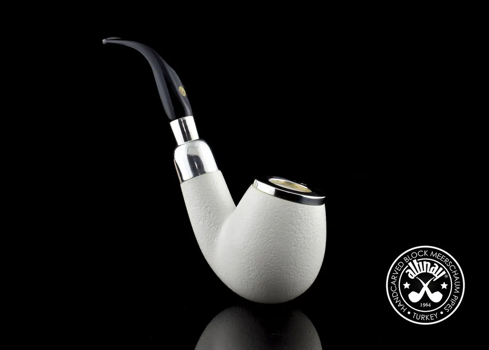 altinay-spigot-bent-brandy-meerschaumpfeife-silber-gebogen image 1